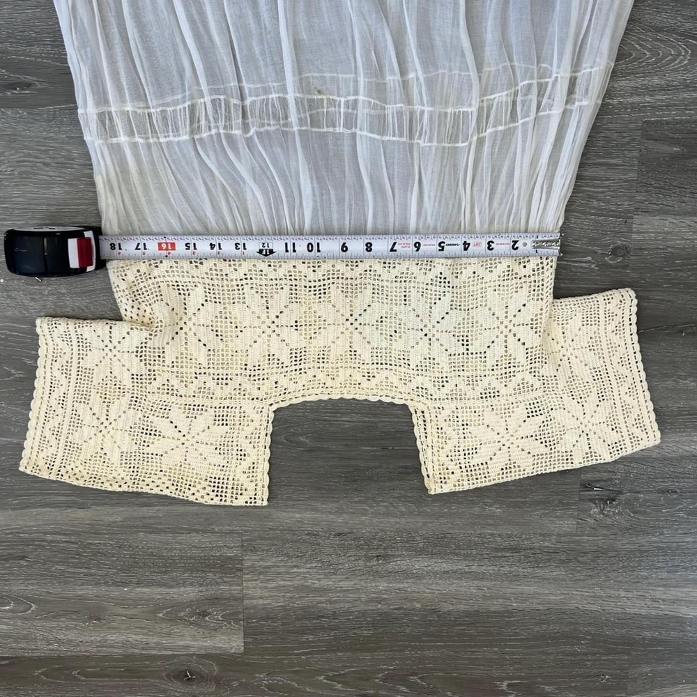Vintage Antique Cream and White Crochet Detail Dress sheer lingerie - Picture 4 of 8